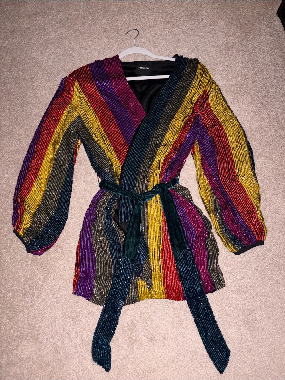 Retrofete Gabrielle robe dress jewel toned sequins
